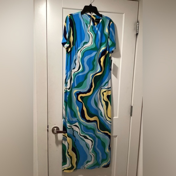 NWT Donna Morgan Size 6 Riviera Print Short‎ Sleeve Maxi Dress - Picture 2 of 10